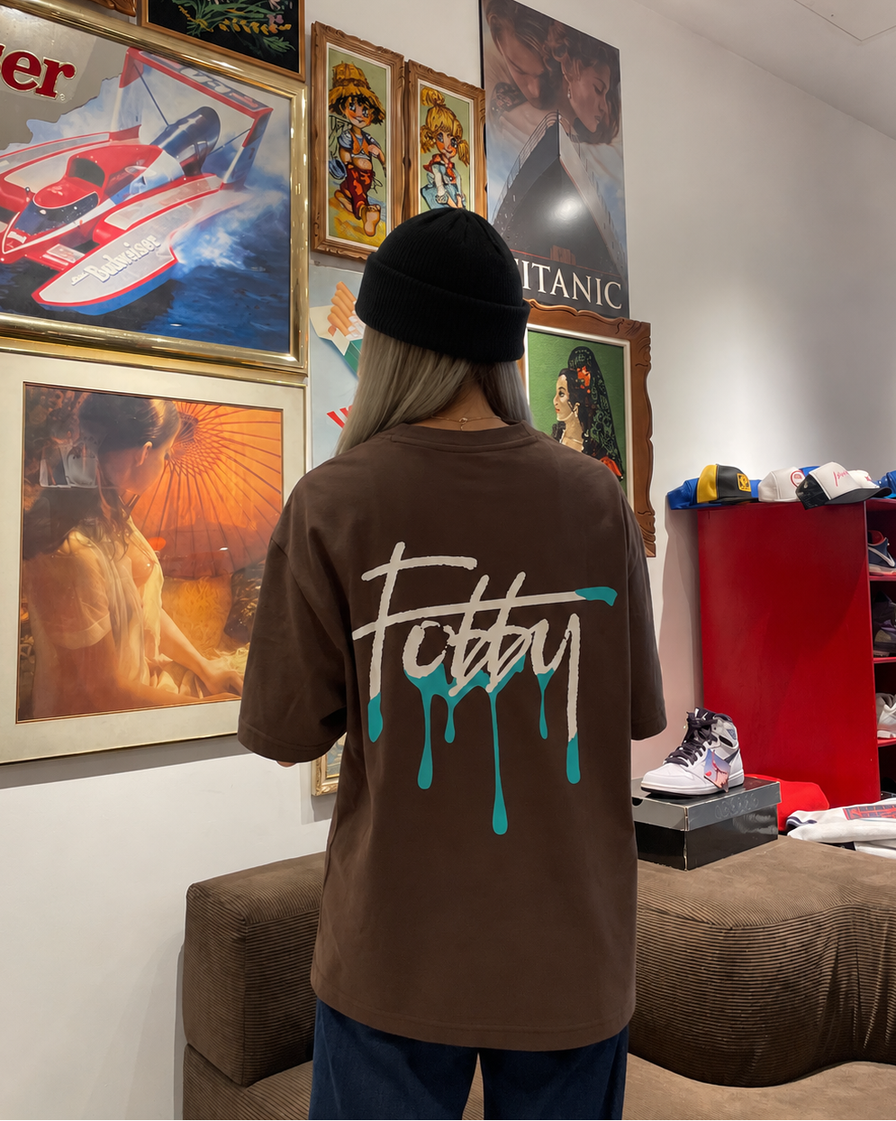 Fobby Drip Logo Tee Brown