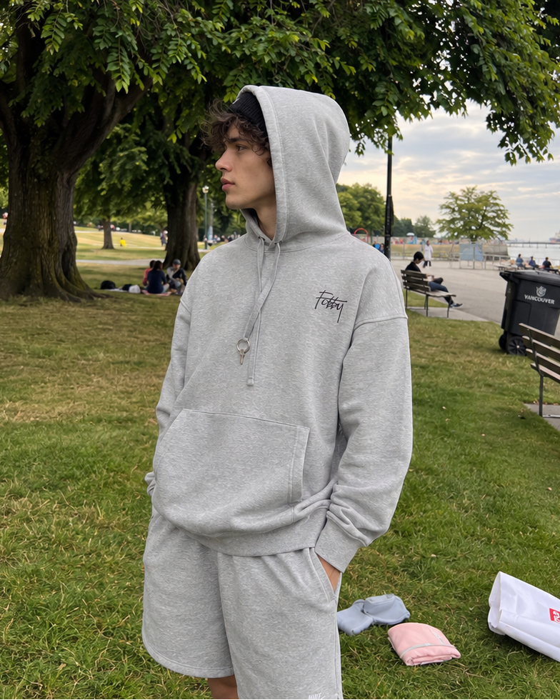 Fobby Oversized Hoodie – Premium Grey