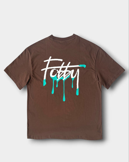 Fobby Drip Logo Tee Brown