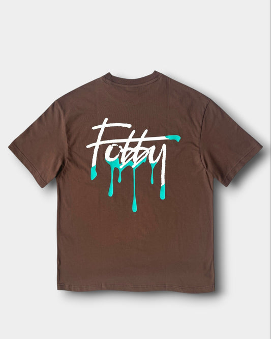 Fobby Drip Logo Tee Brown